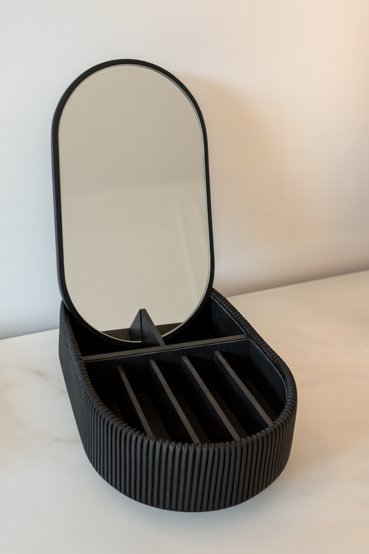 Ava Mirror Jewelry Box - Noir