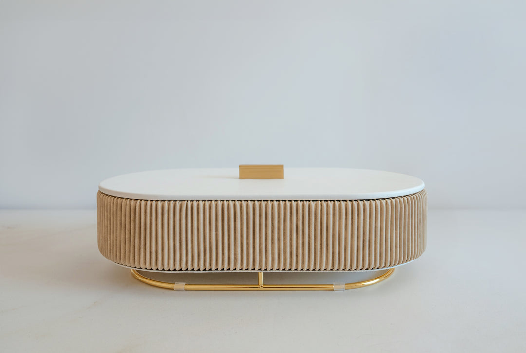 Ava Mirror Jewelry Box - Cream