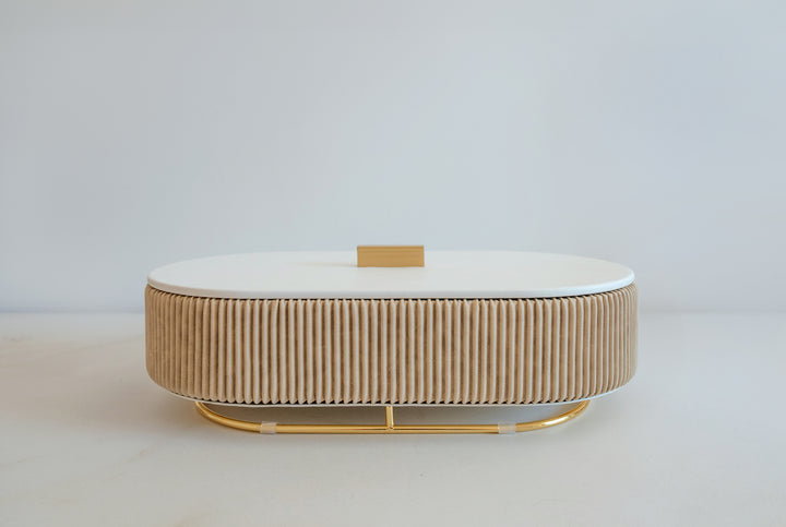 Ava Mirror Jewelry Box - Cream